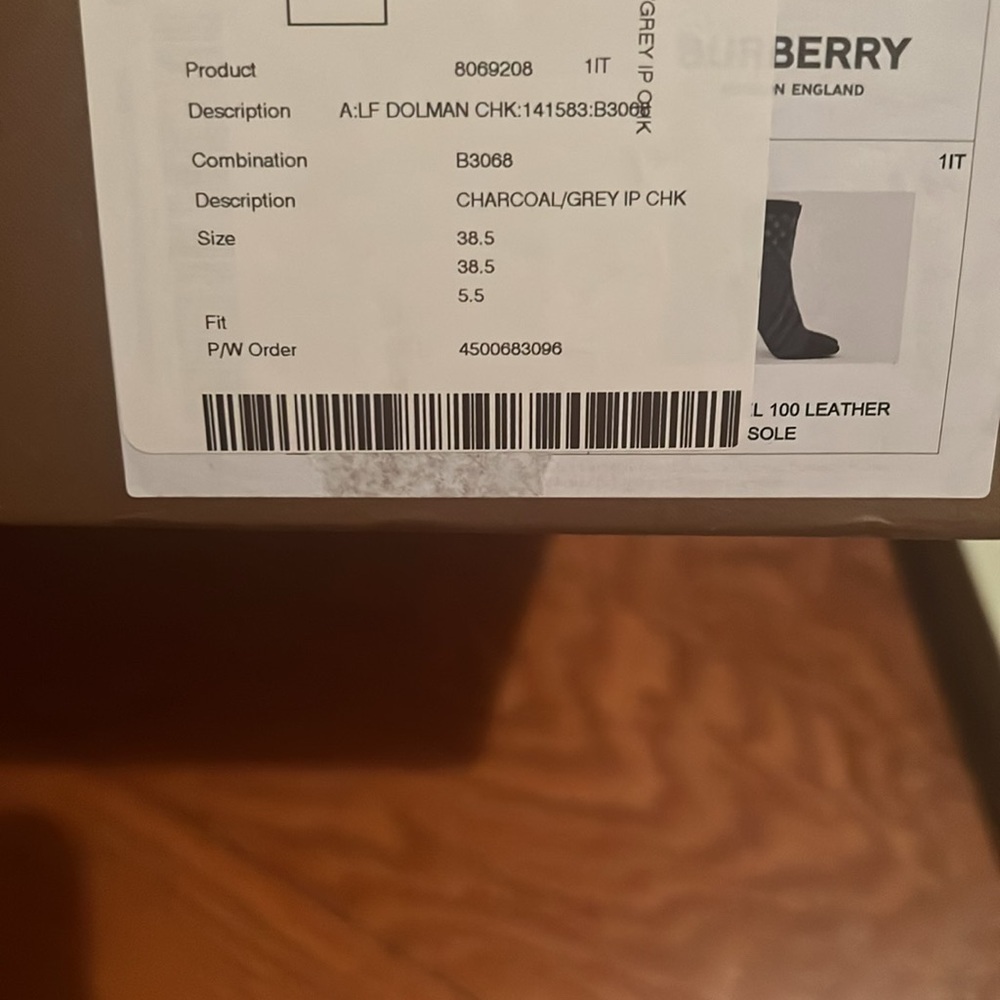 BURBERRY Dolman Check-Pattern Sock Ankle Boots, Brand Size 8.5 US, NWT - Picture 10 of 10